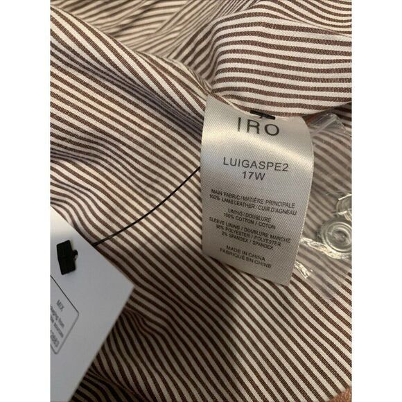 Iro Authentic Beige Pink Lamb Leather Long Sleeve Motorcycle Jacket 34 Xs - Picture 6 of 9